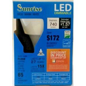 Lot of 3 Sunrise BR30 LED Dimmable 13W Warm White Bulb (65W equivalent)